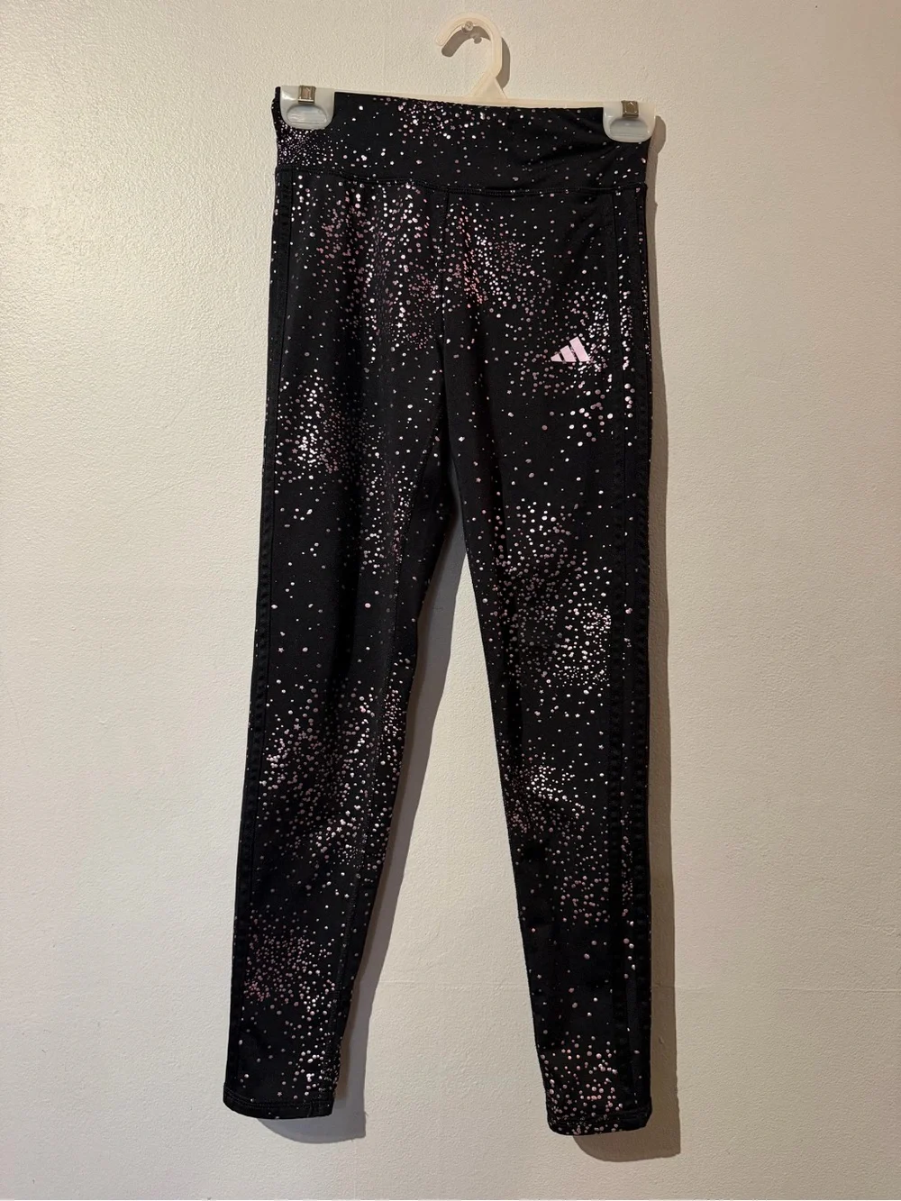 Adidas  Black & Pink foiled Speckled Logo Two-Piece Set